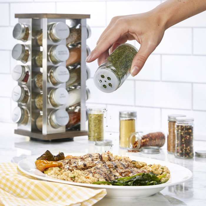 Kamenstein 20 Jar Vintage Revolving Countertop Spice Rack Organizer